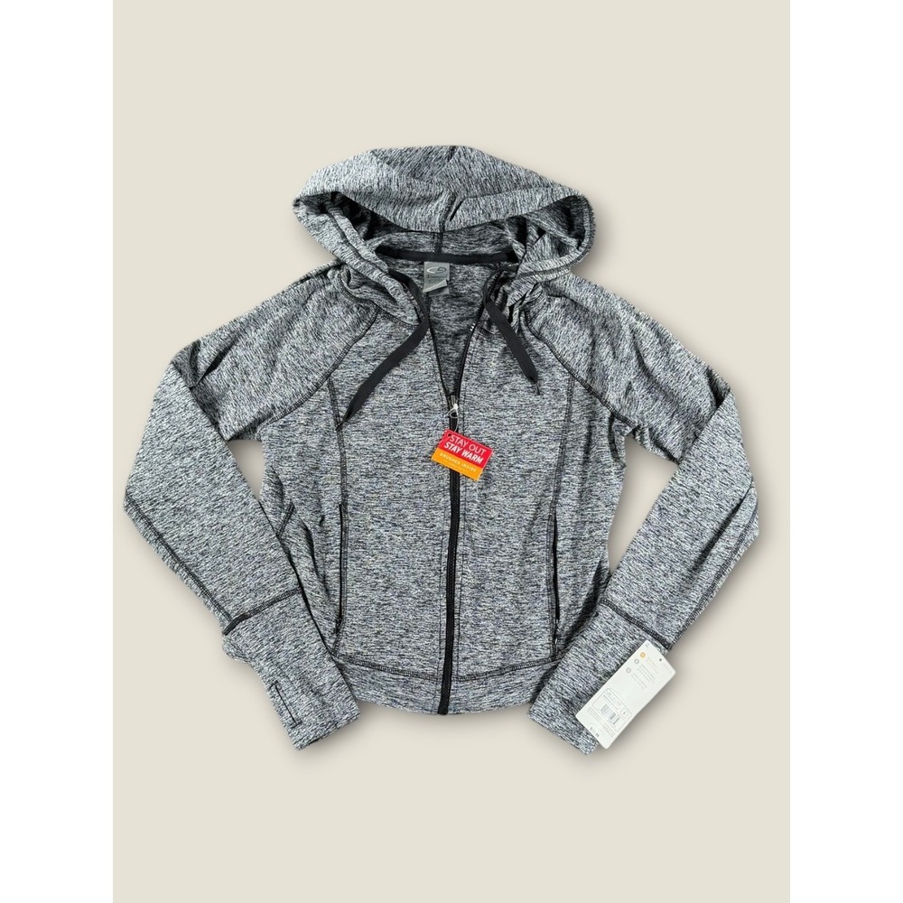 C9 Champion Duo Dry Women Space Dye Full Zip Hoodie Black White S S9923-NZ4
